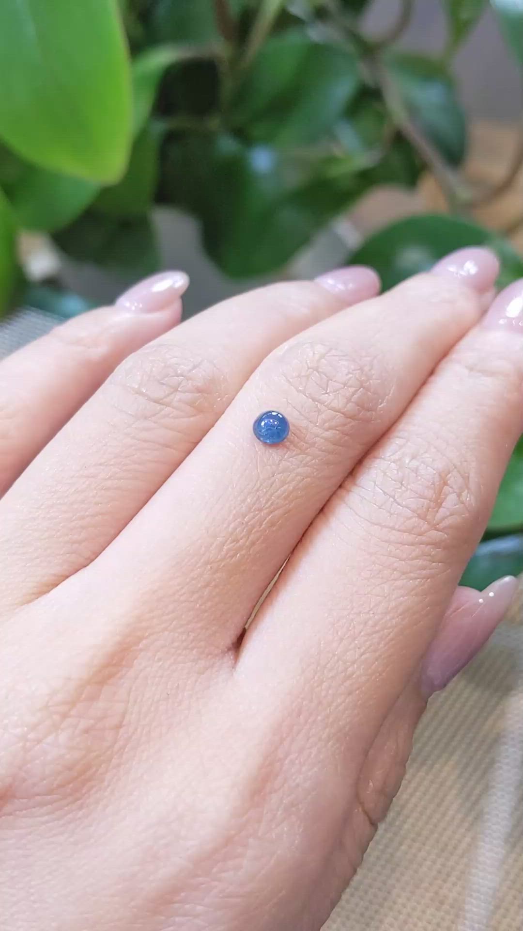 0.44 Ct. Blue Cabochon Sapphire from Thailand Size Video