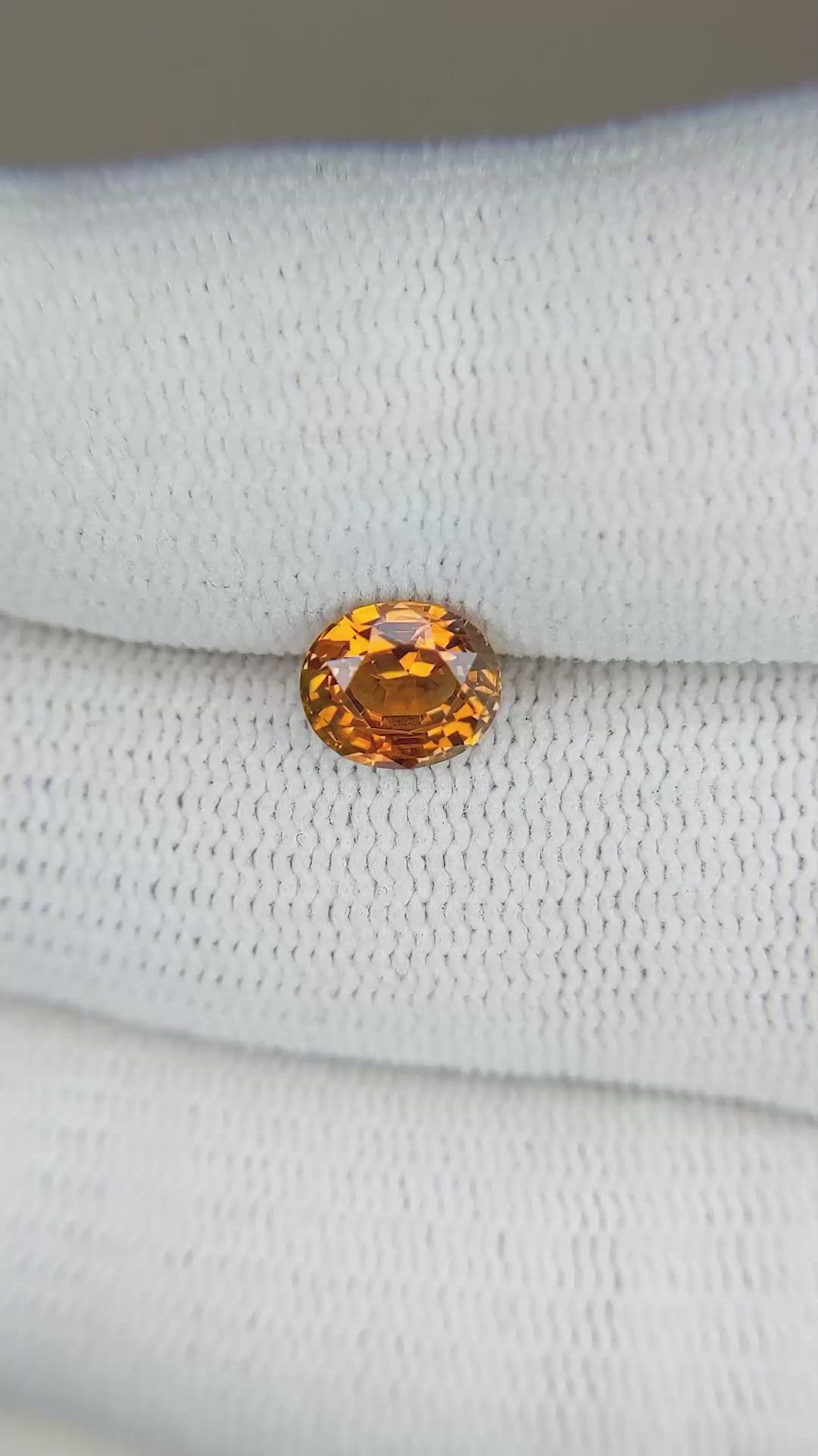 1.30 Ct. Orange Sapphire from Montana Size Video