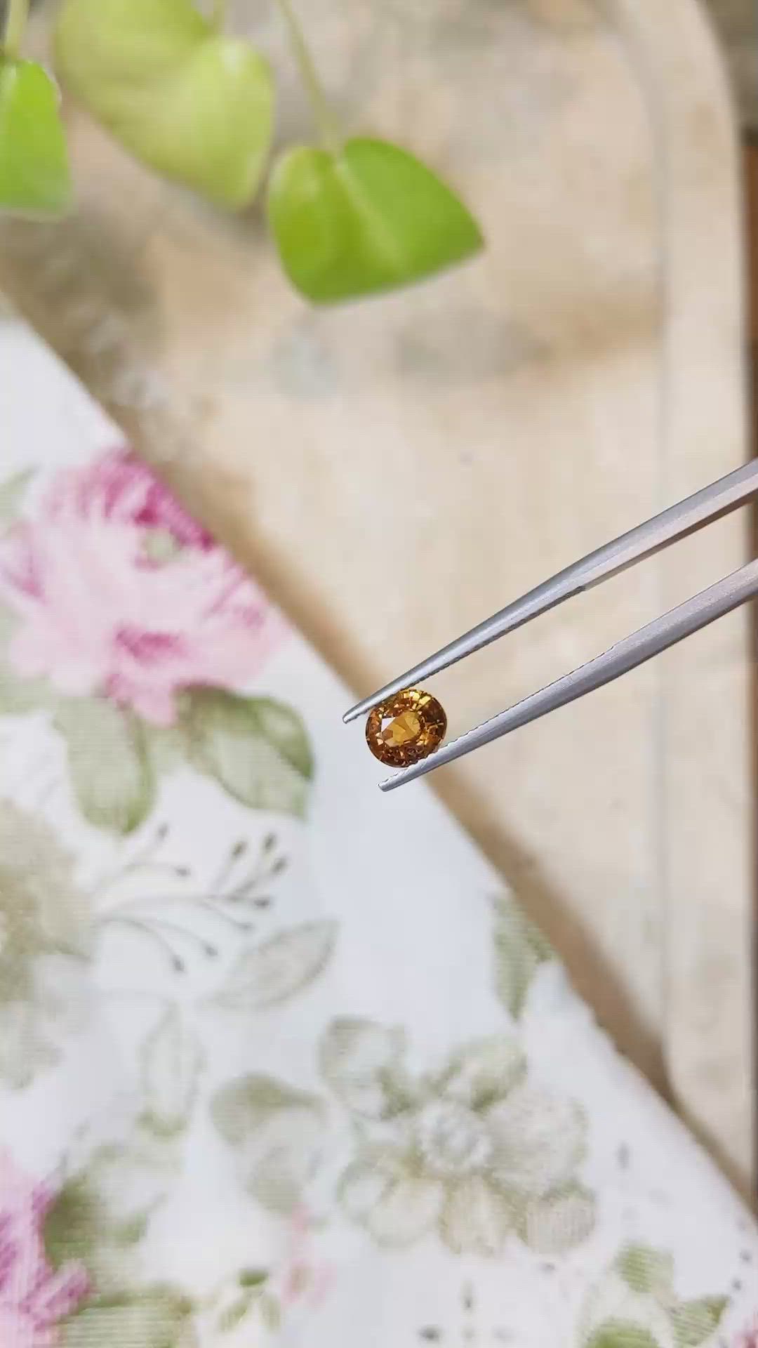 1.02 Ct. Orangish Brown Sapphire from Montana Size Video