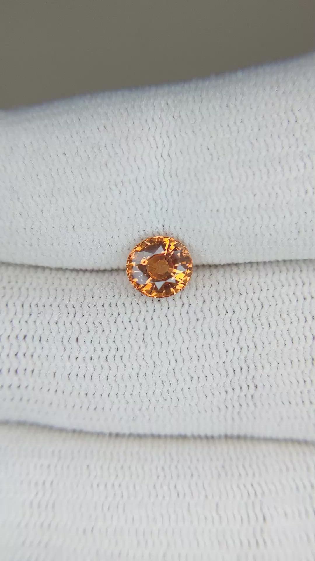 1.10 Ct. Orange Sapphire from Montana Size Video