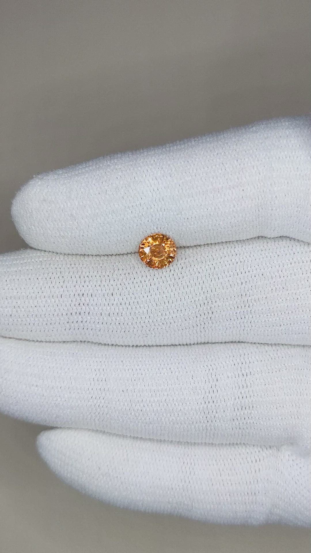 1.10 Ct. Orange Sapphire from Montana Size Video