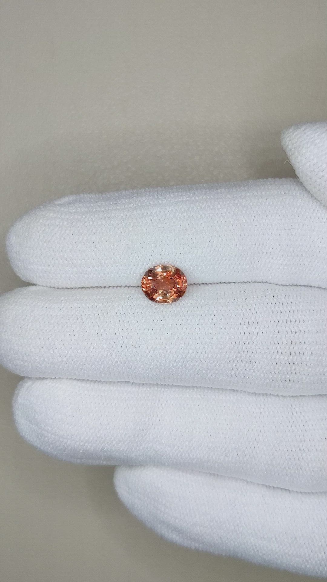 1.27 Ct. Orangish Brown Sapphire from Montana Size Video
