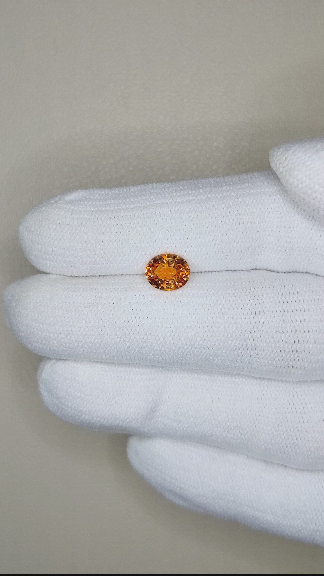 1.21 Ct. Orange Sapphire from Montana Size Video