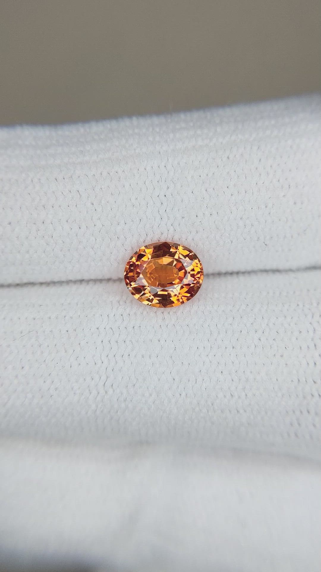1.21 Ct. Orange Sapphire from Montana Size Video