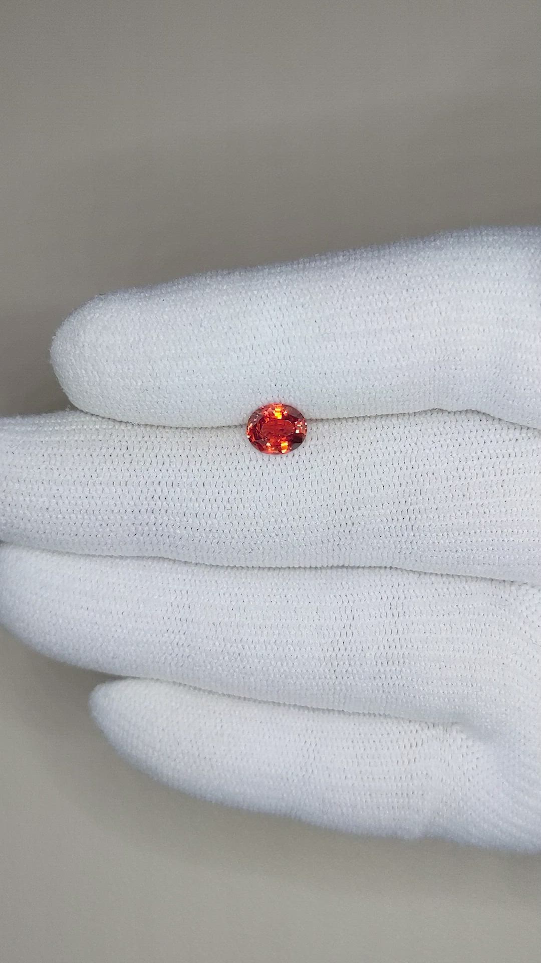 1.05 Ct. Reddish Orange Sapphire from Montana Size Video