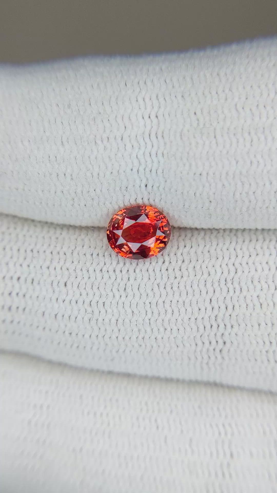 1.05 Ct. Reddish Orange Sapphire from Montana Size Video