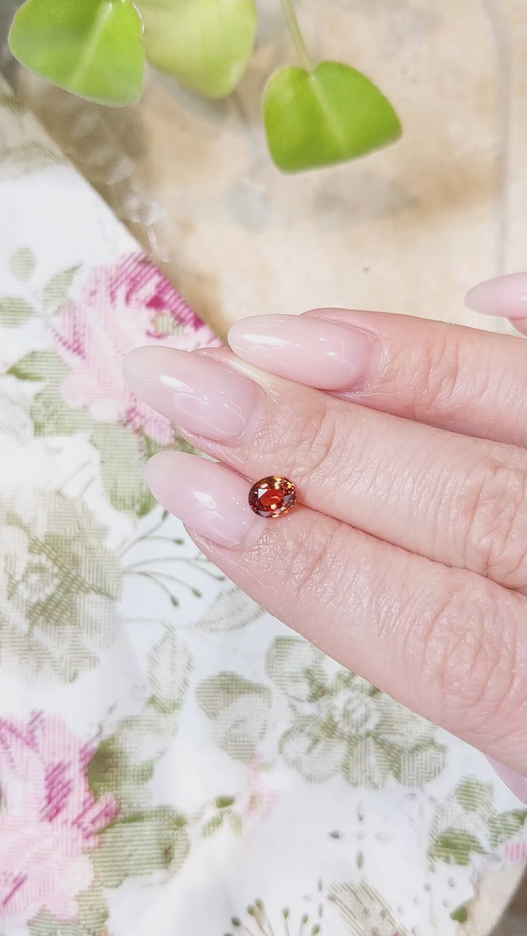 1.05 Ct. Reddish Orange Sapphire from Montana Size Video