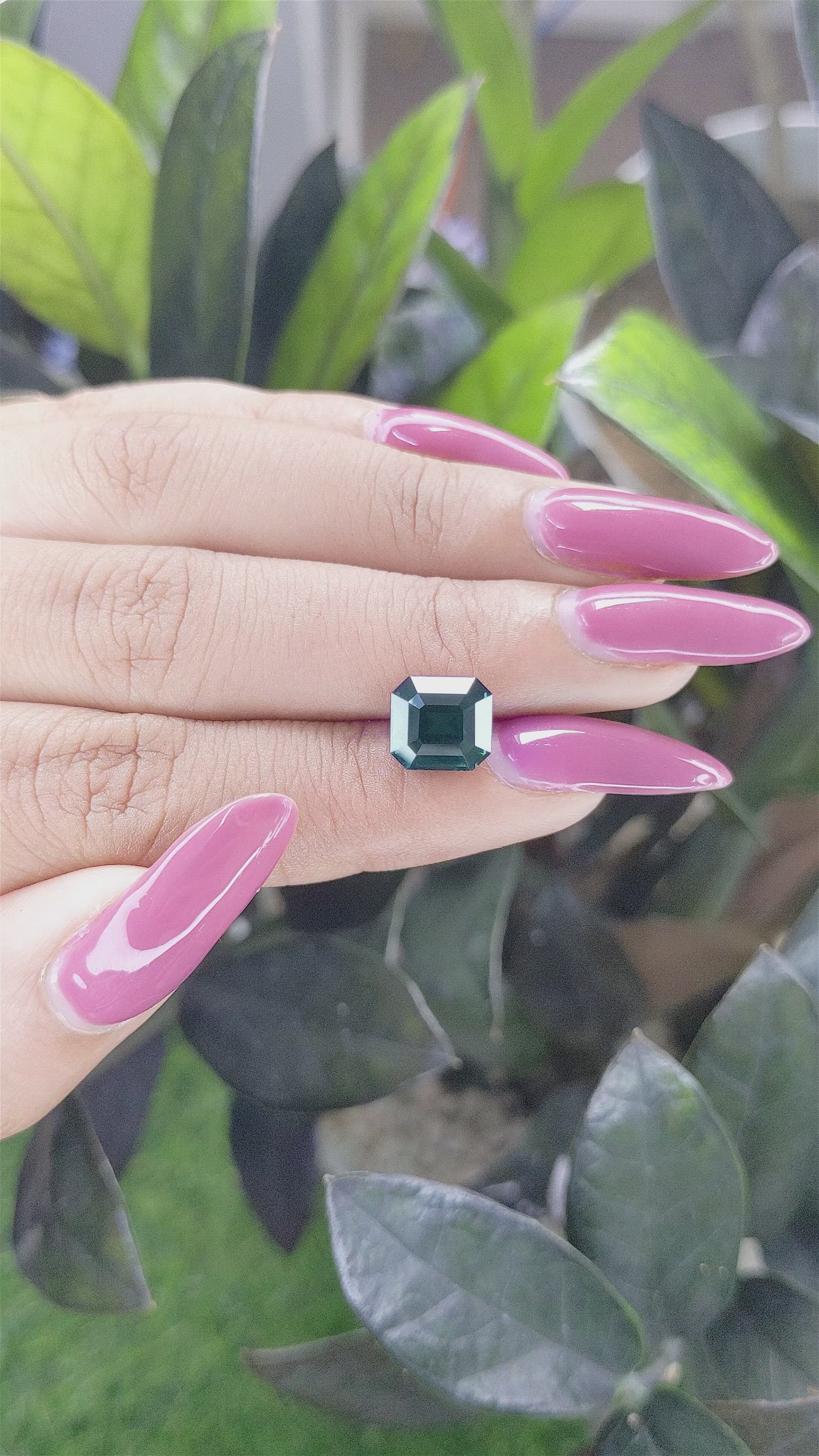 4.11 Ct. Greenish Blue Sapphire from Australia Size Video