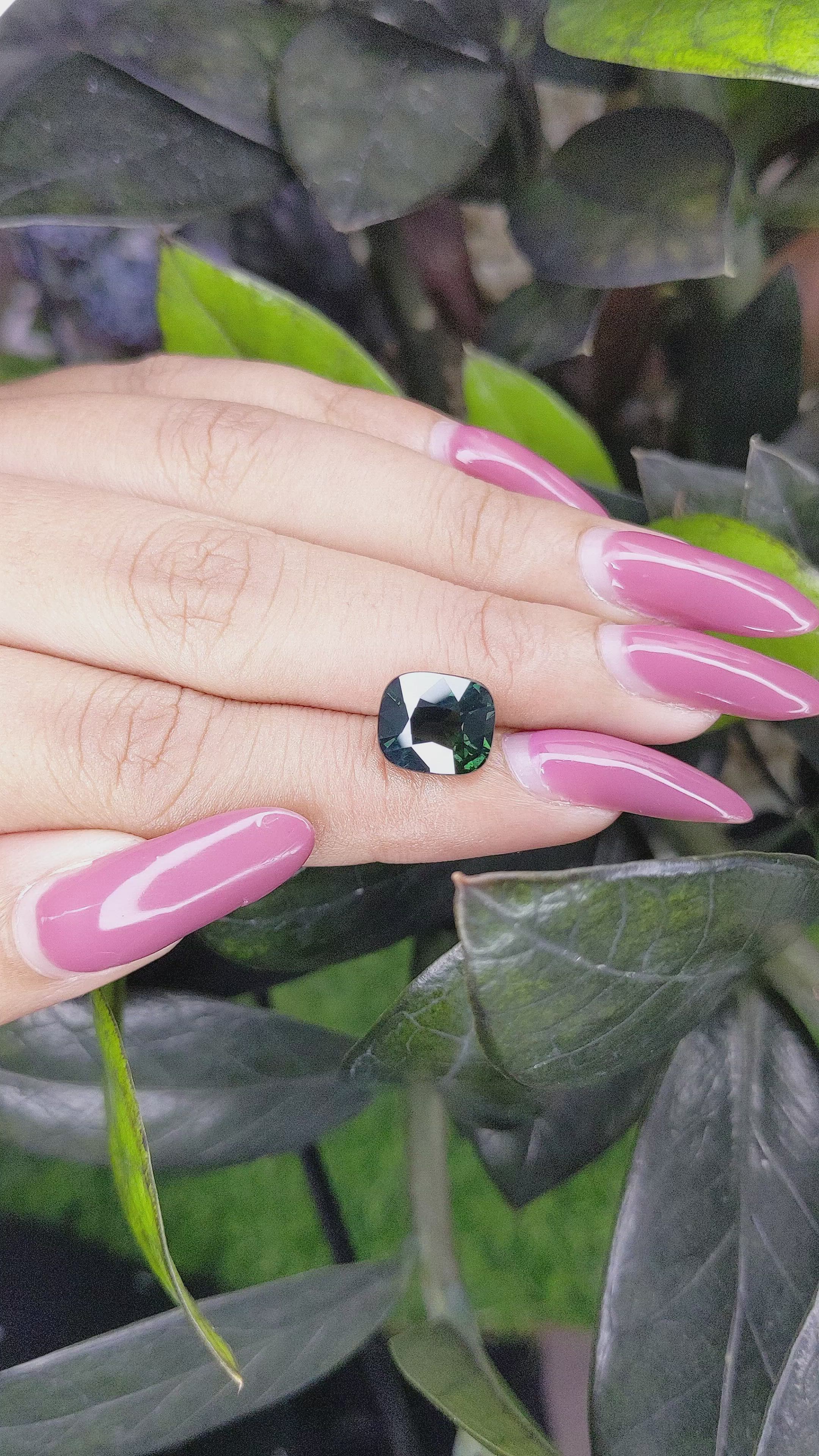 5.02 Ct. Green Sapphire from Madagascar Size Video