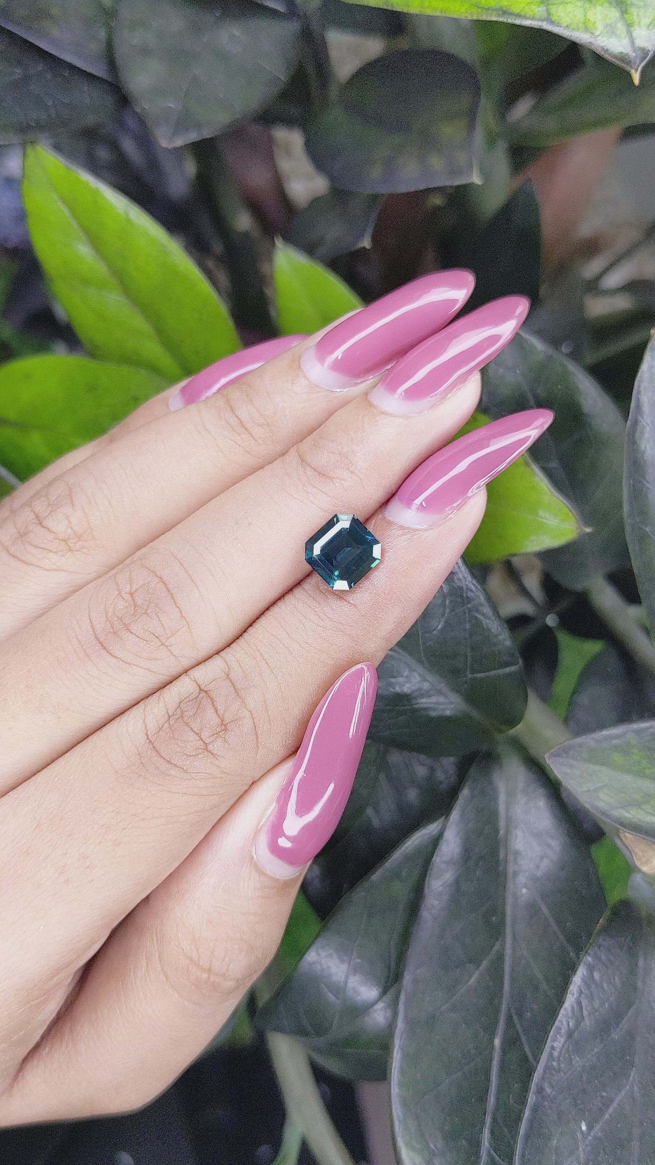 2.54 Ct. Greenish Blue Sapphire from Madagascar Size Video