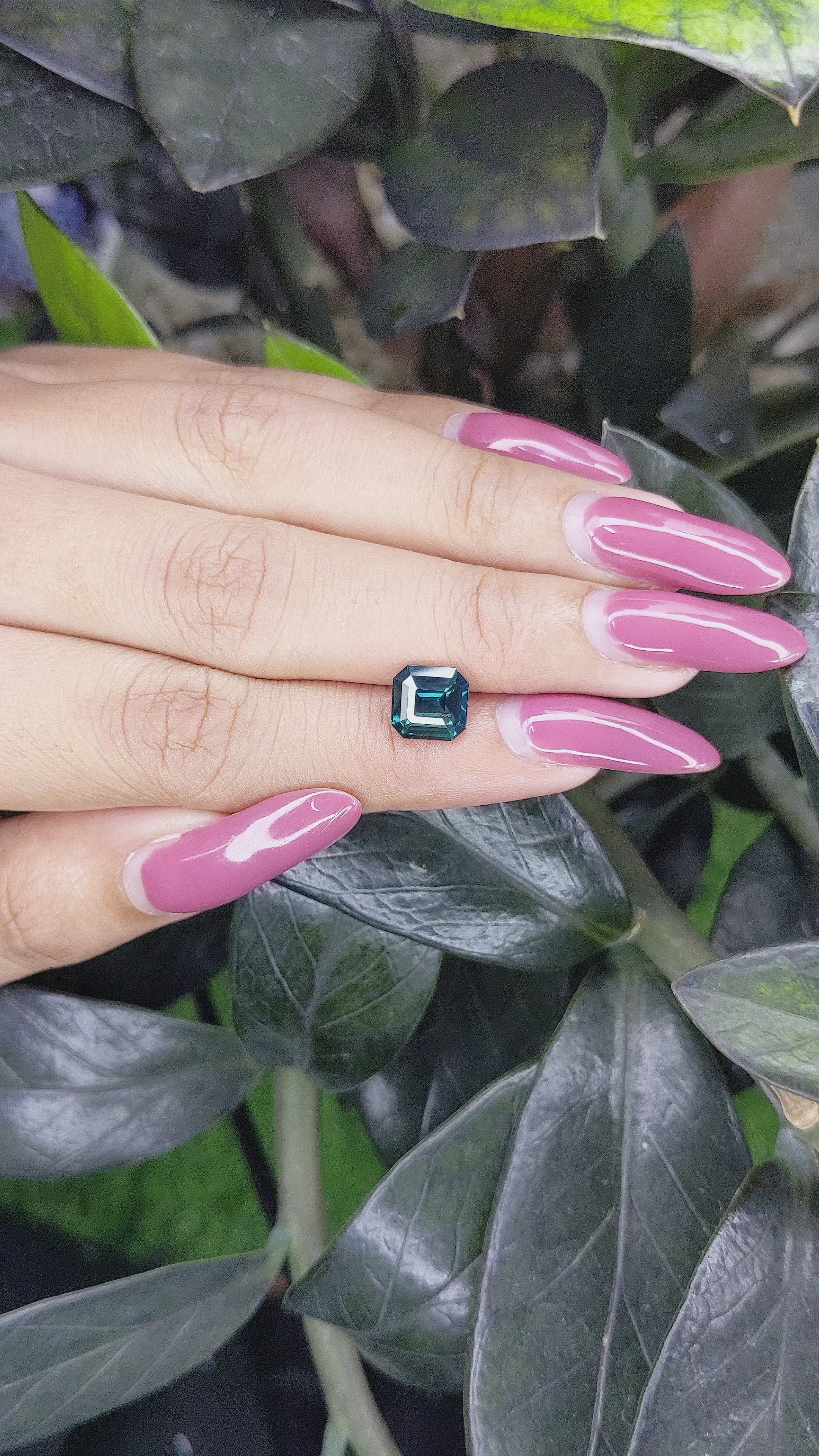 2.54 Ct. Greenish Blue Sapphire from Madagascar Size Video