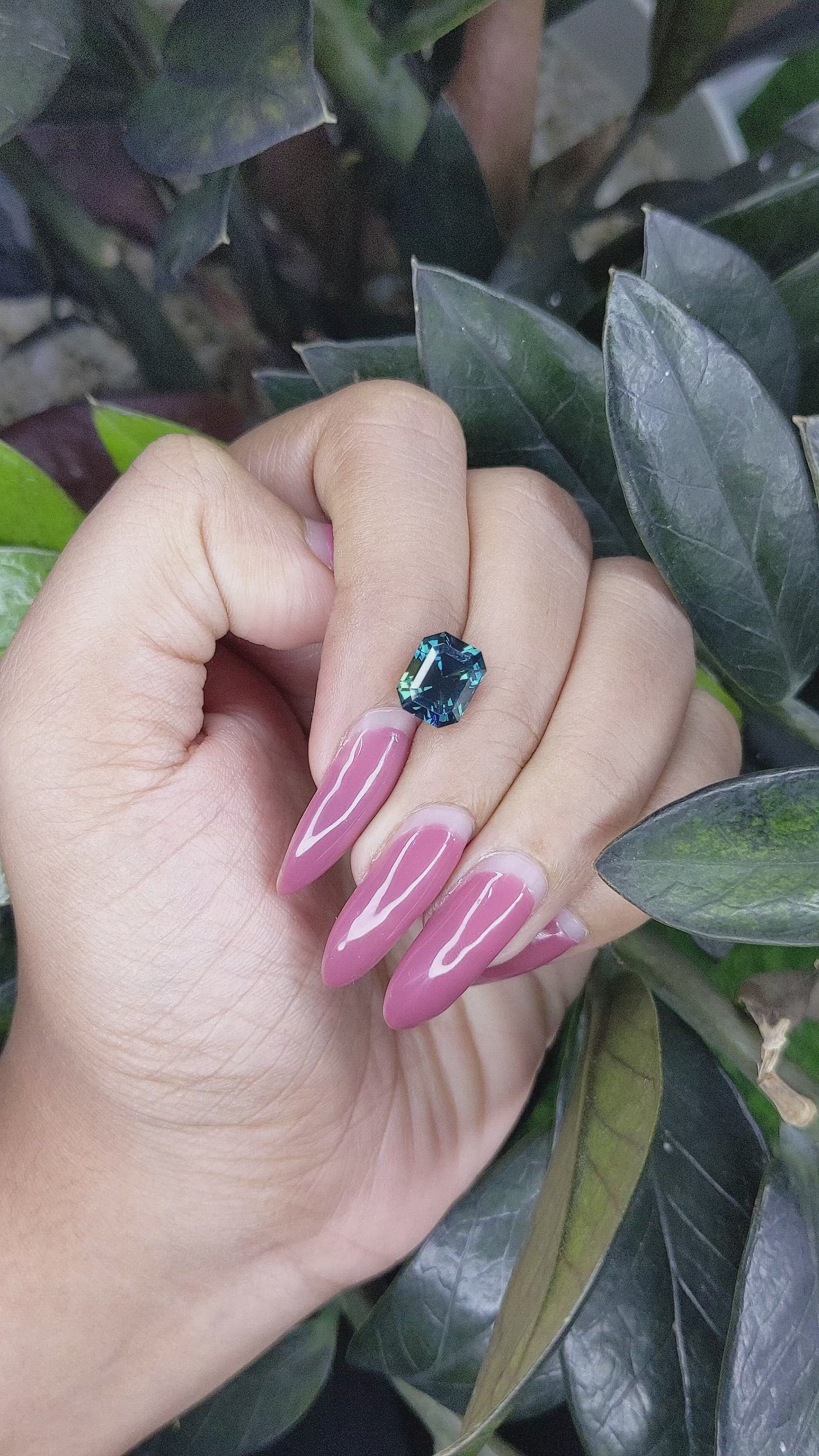 3.50 Ct. Bluish Green Sapphire from Madagascar Size Video