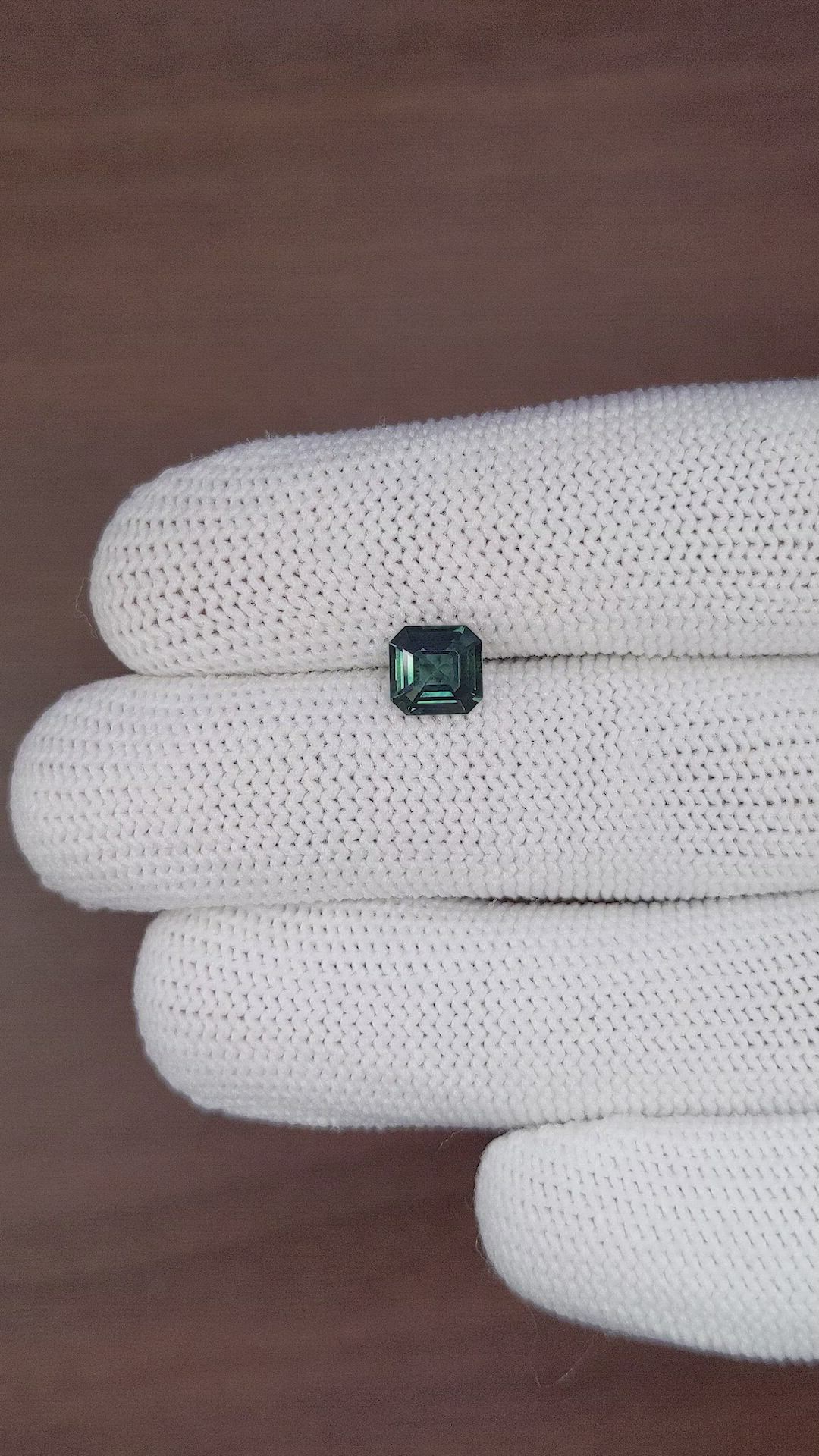 1.32 Ct. Bluish Green Sapphire from Madagascar Size Video