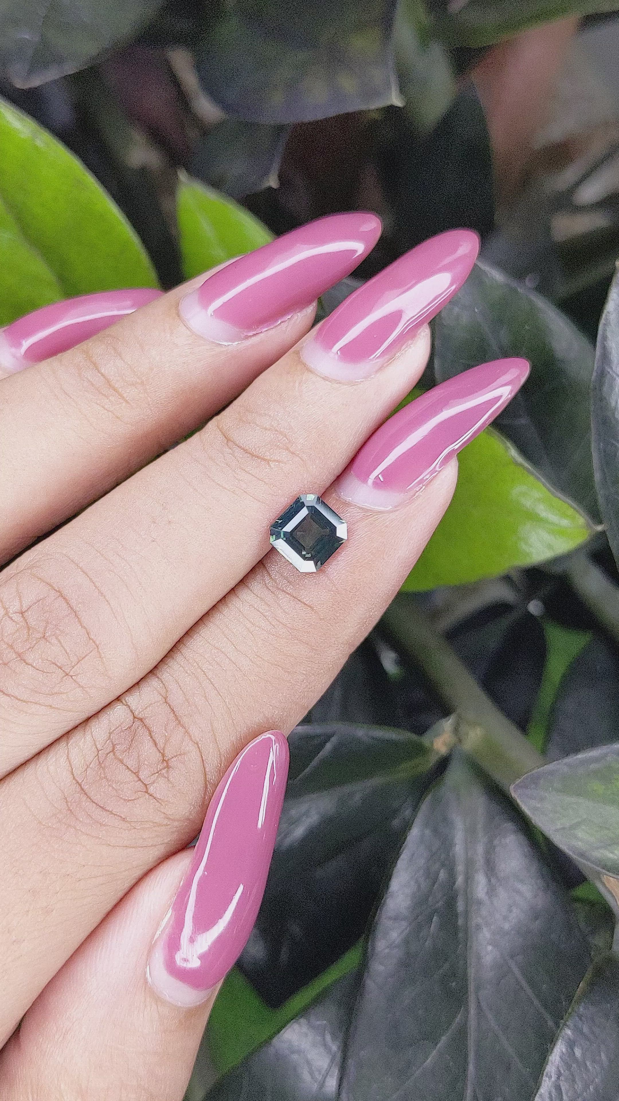 1.32 Ct. Bluish Green Sapphire from Madagascar Size Video