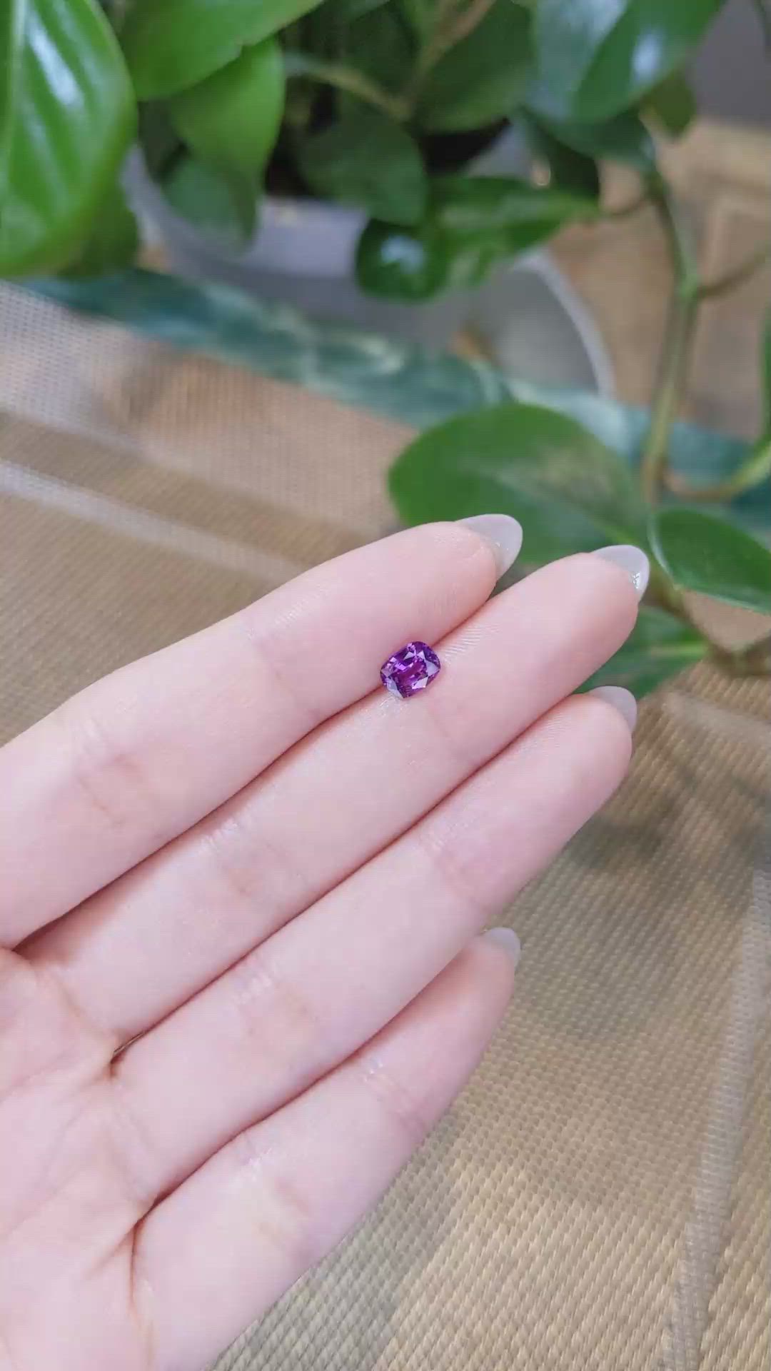 0.72 Ct. Purple Sapphire from Ceylon (Sri Lanka) Size Video
