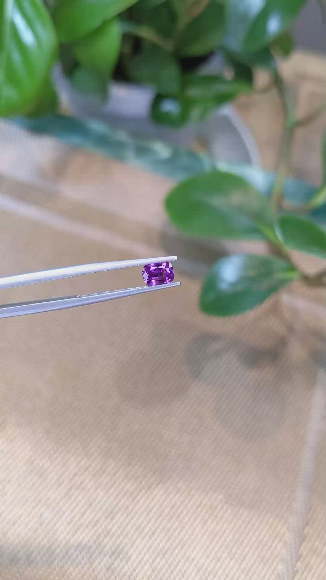 0.72 Ct. Purple Sapphire from Ceylon (Sri Lanka) Size Video