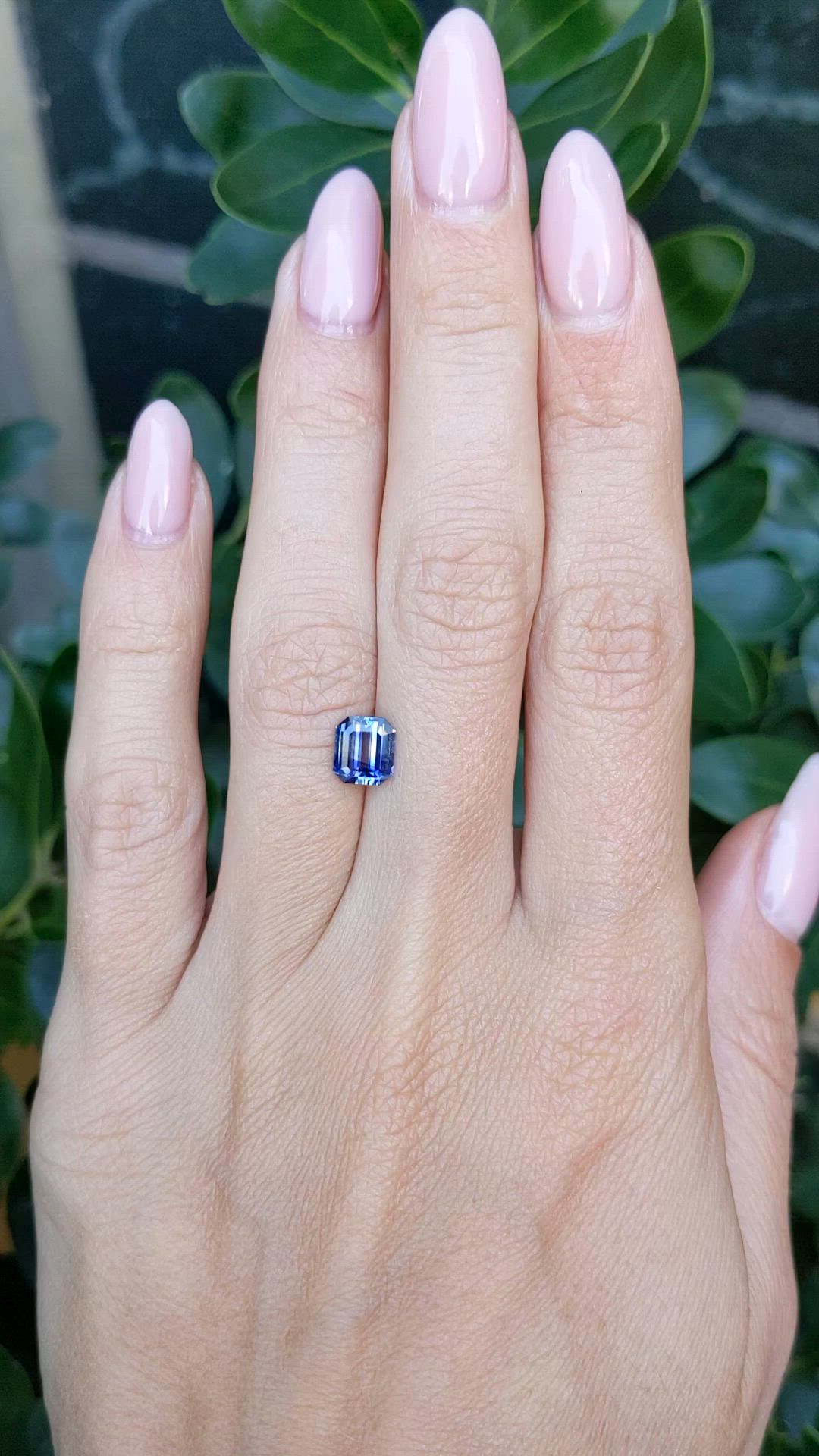 1.29 Ct. Blue Sapphire from Ceylon (Sri Lanka) Size Video