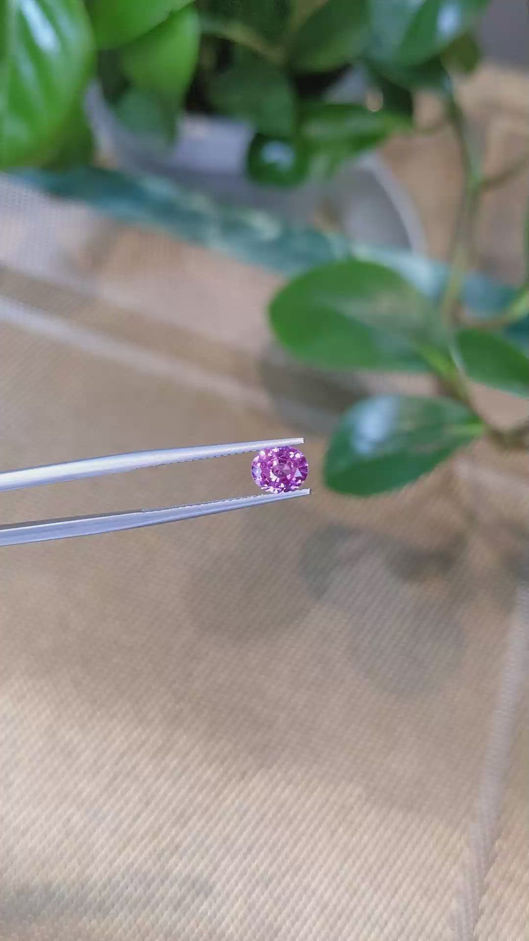 1.00 Ct. Pink Sapphire from Ceylon (Sri Lanka) Size Video