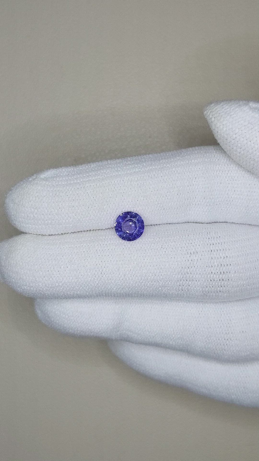 0.94 Ct. Purplish Blue Sapphire from Ceylon (Sri Lanka) Size Video