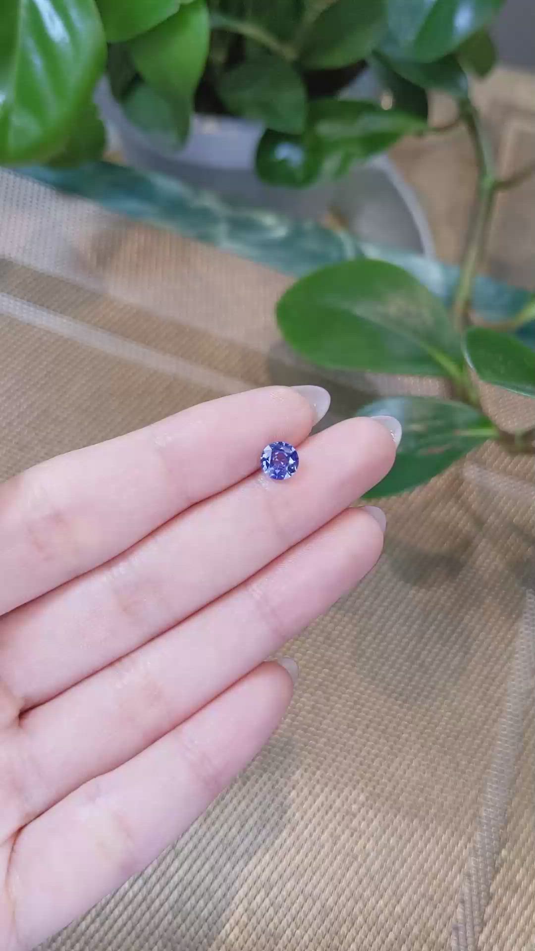 0.94 Ct. Purplish Blue Sapphire from Ceylon (Sri Lanka) Size Video