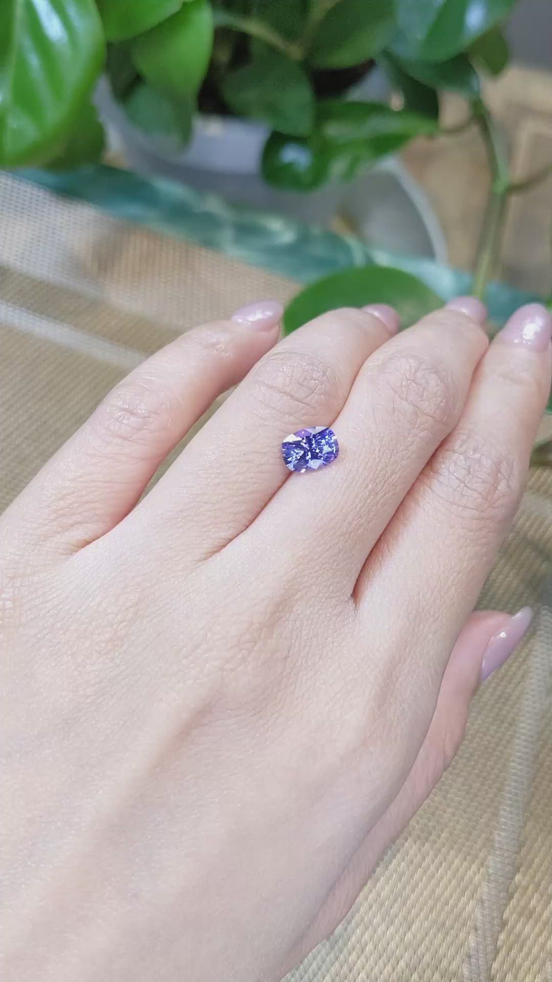 1.81 Ct. Violet Sapphire from Ceylon (Sri Lanka) Size Video