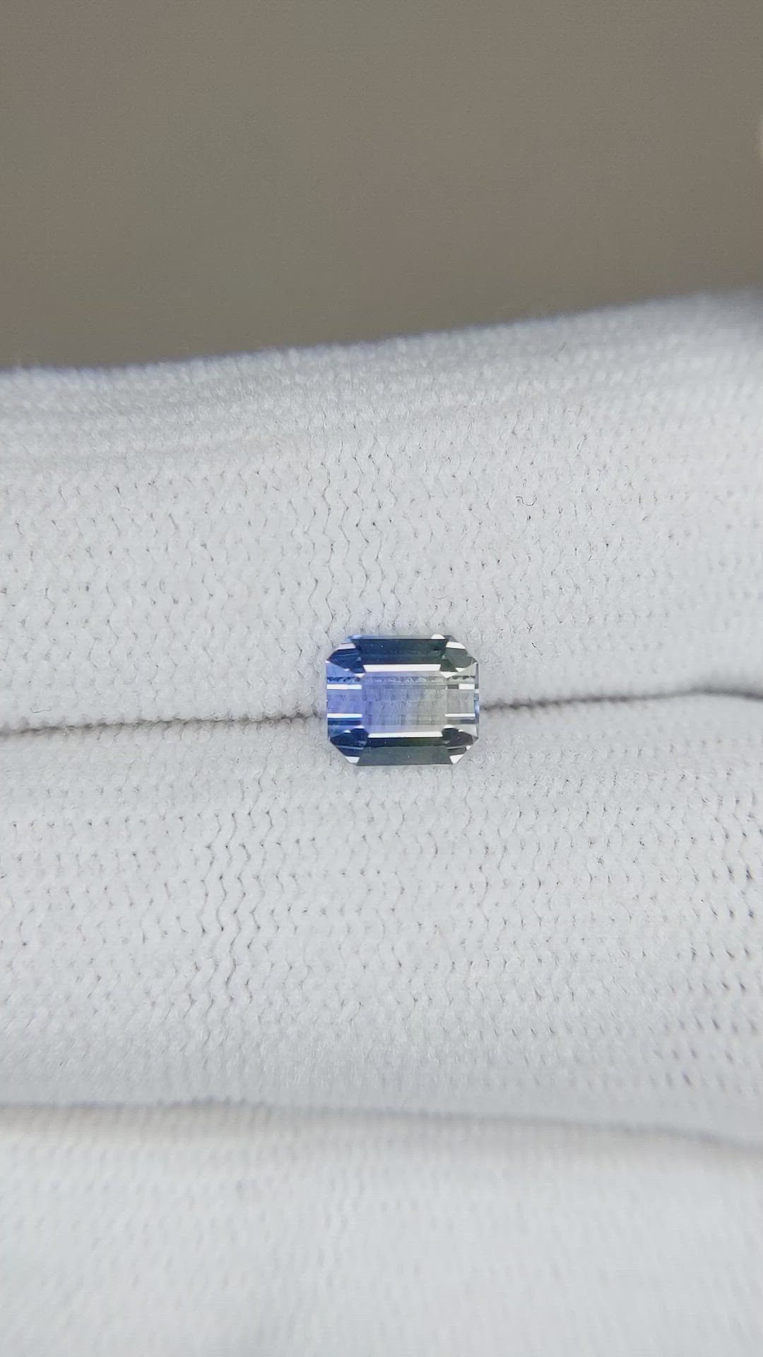 0.89 Ct. Bi Color / Parti Sapphire from Ceylon (Sri Lanka) Size Video