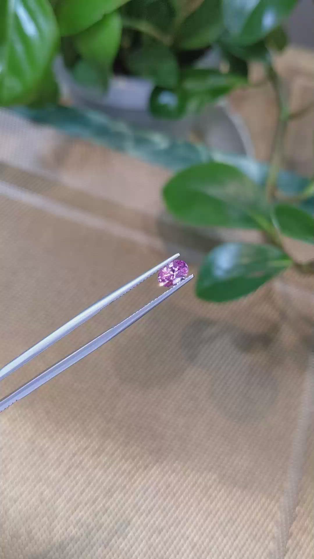 0.90 Ct. Pink Sapphire from Ceylon (Sri Lanka) Size Video