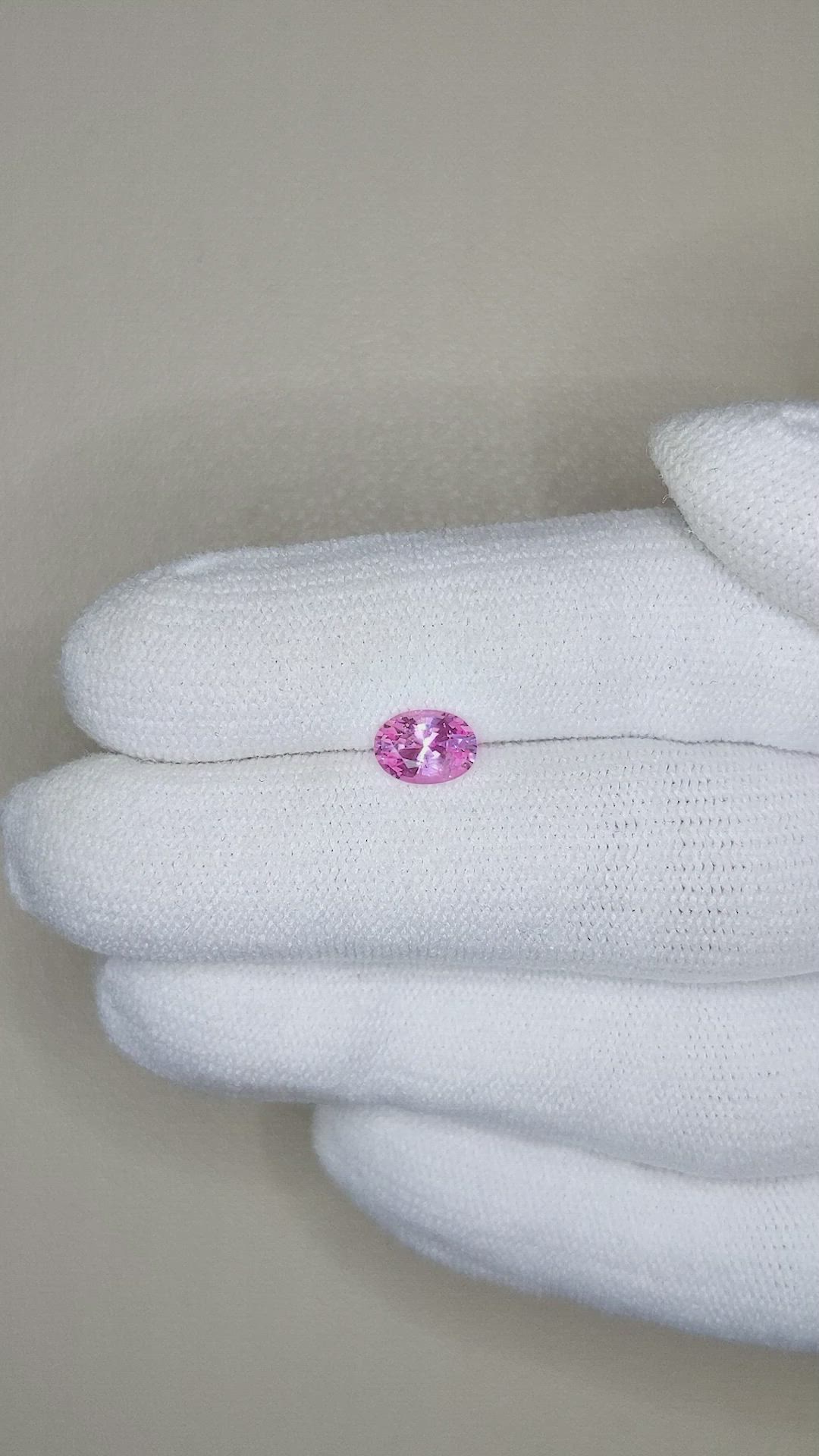 0.90 Ct. Pink Sapphire from Ceylon (Sri Lanka) Size Video