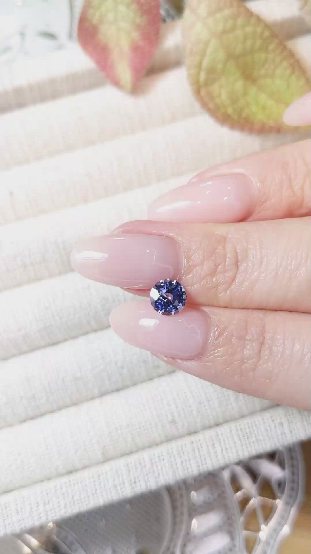 1.09 Ct. Purplish Blue Sapphire from Ceylon (Sri Lanka) Size Video