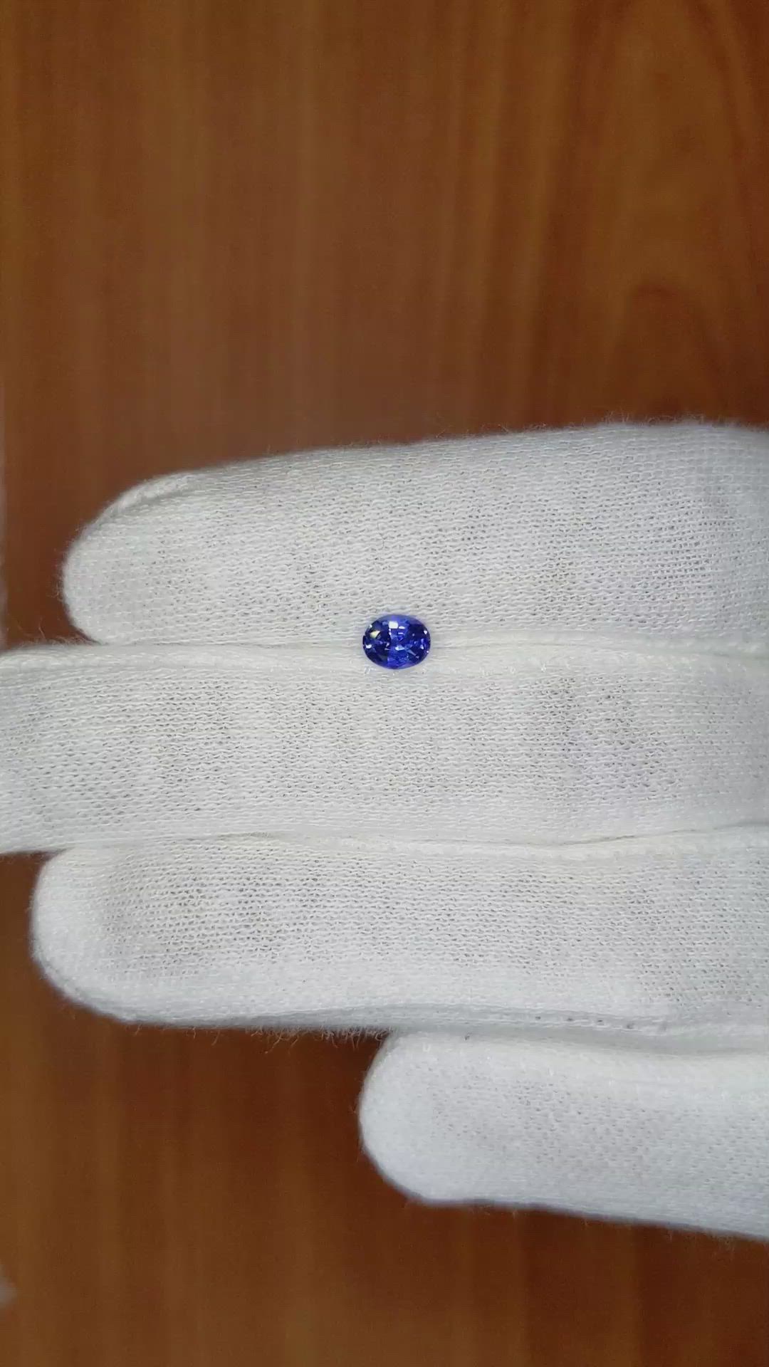 0.45 Ct. Blue Sapphire from Ceylon (Sri Lanka) Size Video
