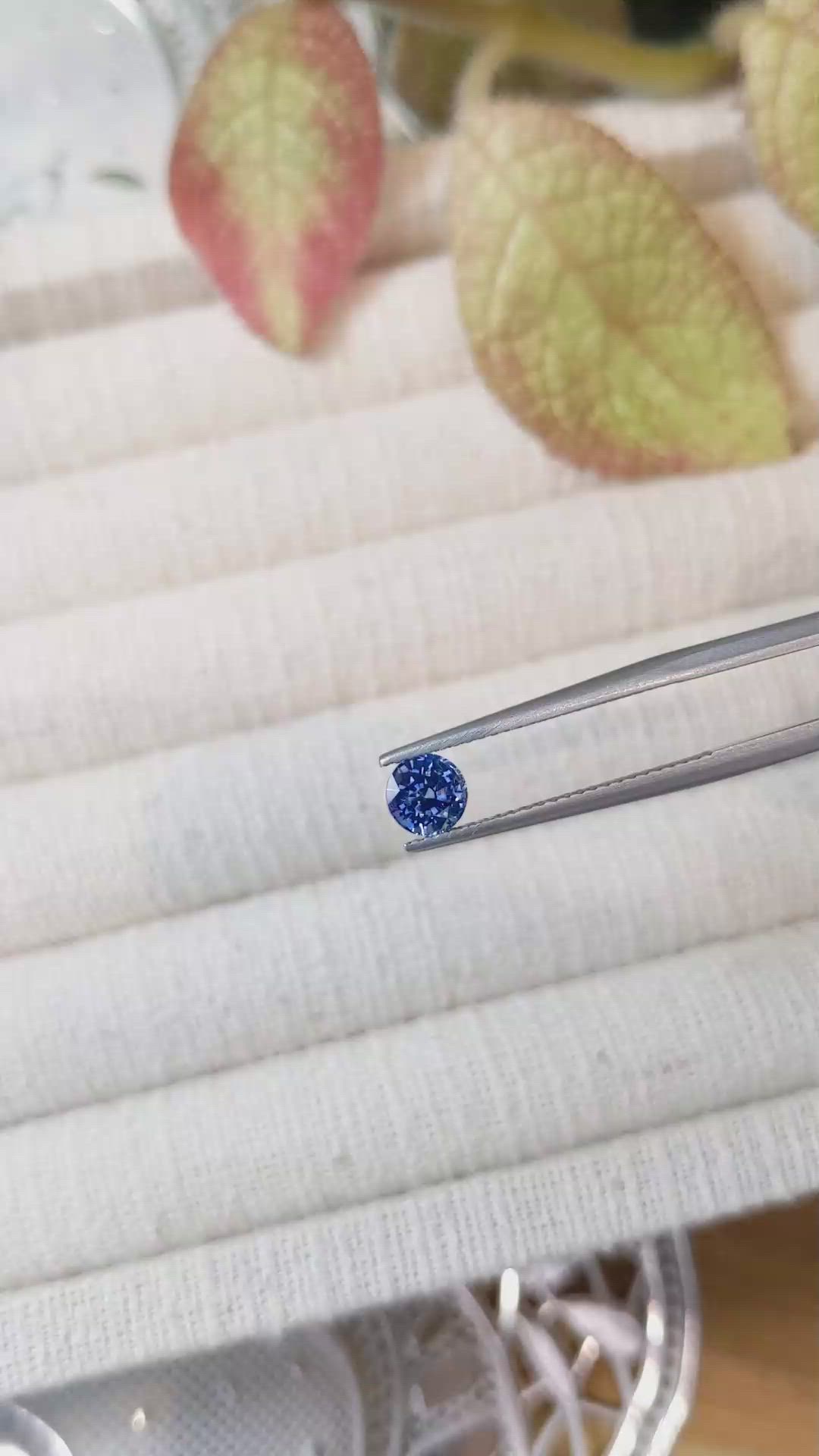 0.88 Ct. Blue Sapphire from Ceylon (Sri Lanka) Size Video