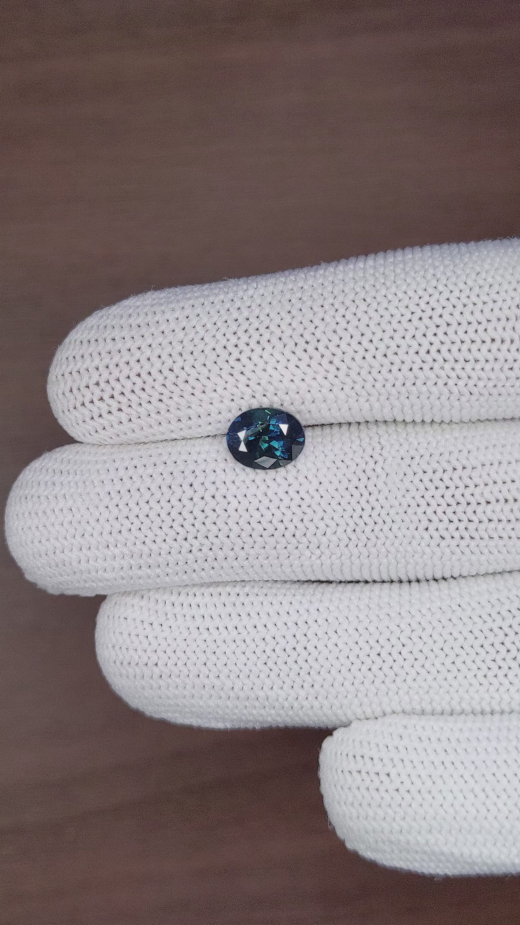 2.20 Ct. Greenish Blue Sapphire from Madagascar Size Video