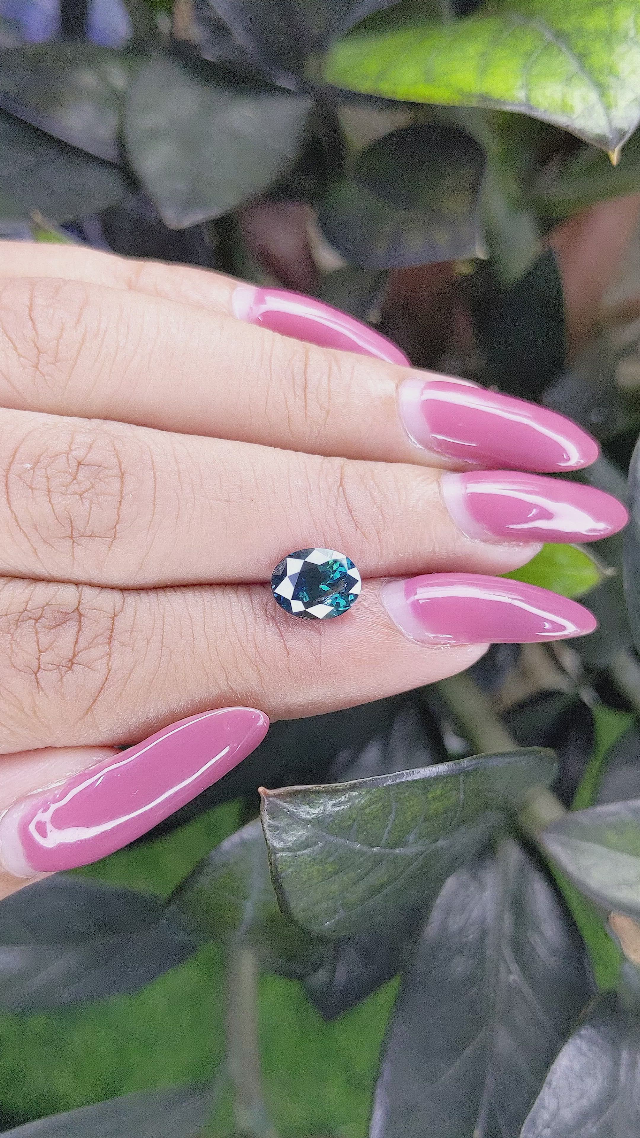 2.20 Ct. Greenish Blue Sapphire from Madagascar Size Video