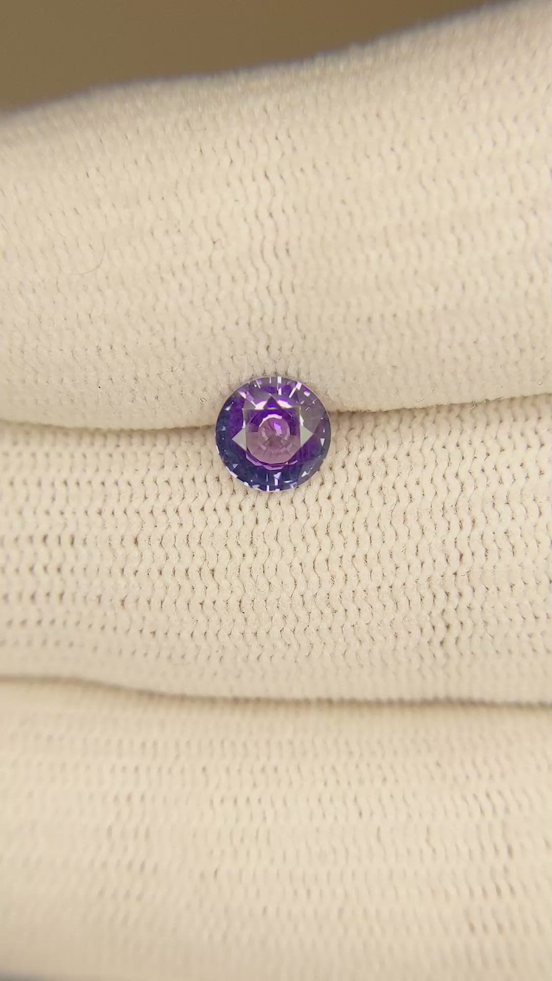 0.85 Ct. Purple Sapphire from Ceylon (Sri Lanka) Size Video