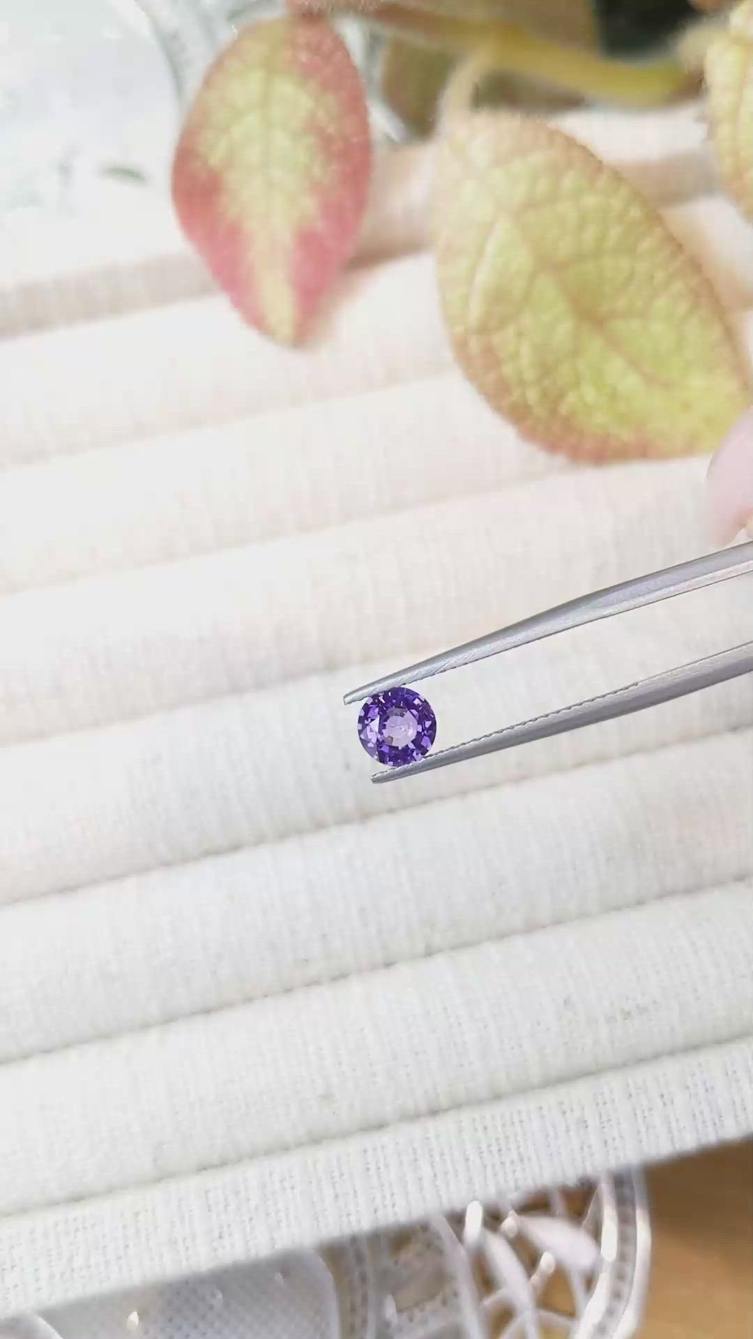 0.85 Ct. Purple Sapphire from Ceylon (Sri Lanka) Size Video