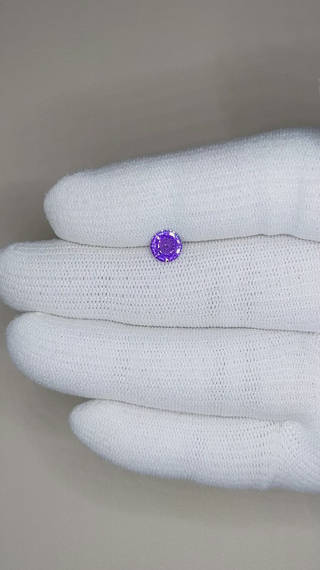 0.85 Ct. Purple Sapphire from Ceylon (Sri Lanka) Size Video