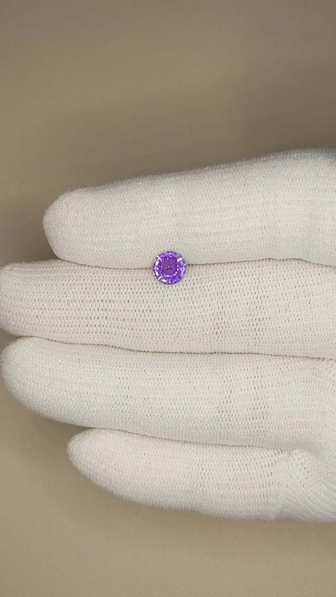 0.85 Ct. Purple Sapphire from Ceylon (Sri Lanka) Size Video