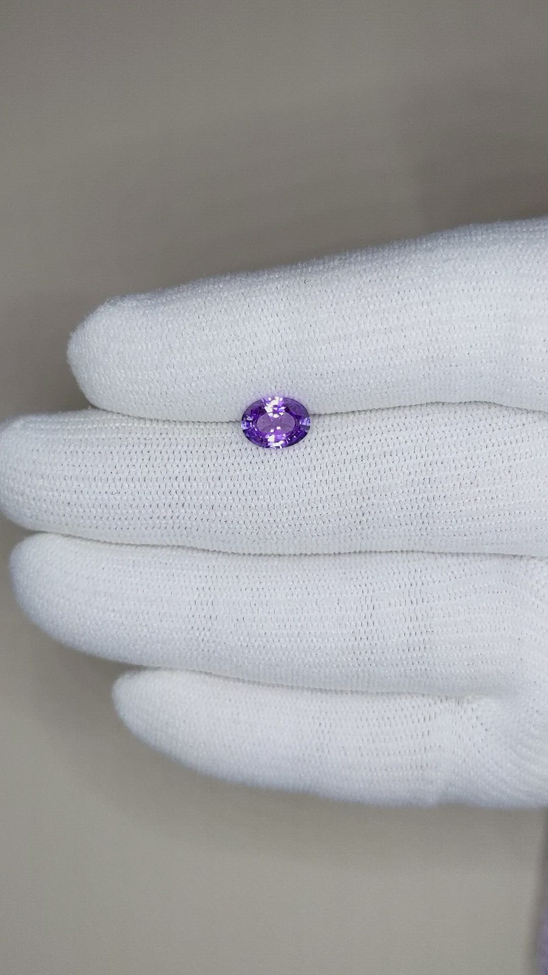 1.10 Ct. Purple Sapphire from Ceylon (Sri Lanka) Size Video