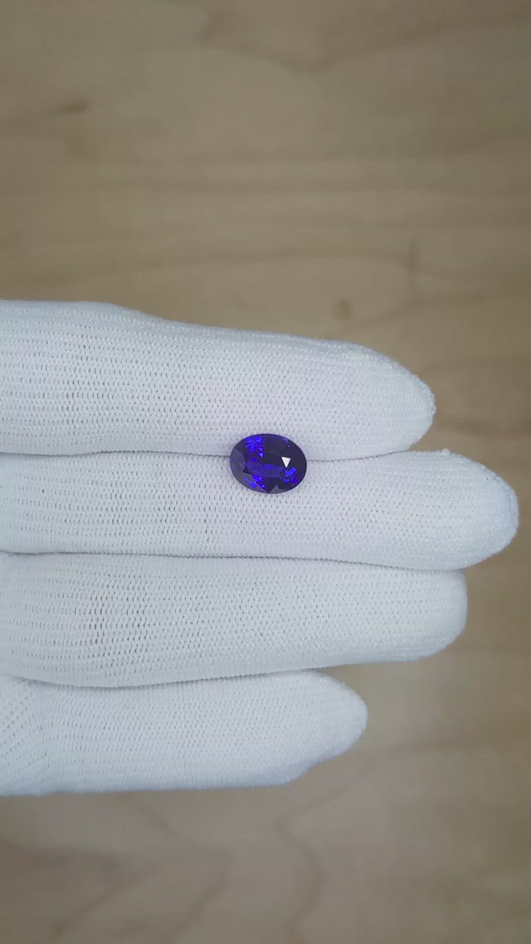 3.12 Ct. Blue Sapphire from Ceylon (Sri Lanka) Size Video