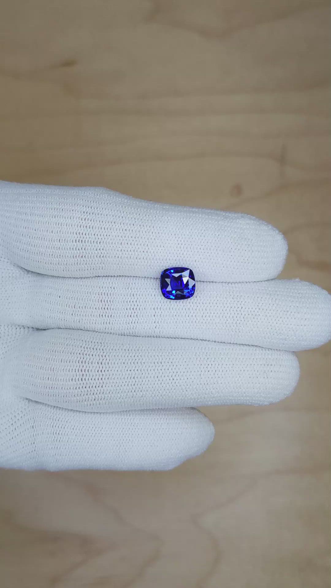 2.03 Ct. Blue Sapphire from Ceylon (Sri Lanka) Size Video