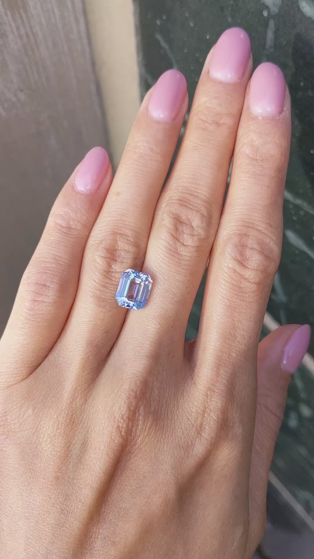 3.99 Ct. Violet Sapphire from Ceylon (Sri Lanka) Size Video