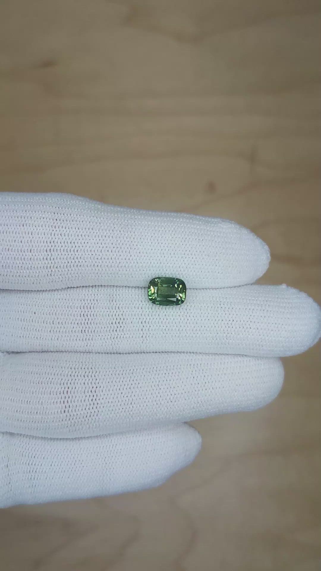 2.03 Ct. Yellowish Green Sapphire from Ceylon (Sri Lanka) Size Video