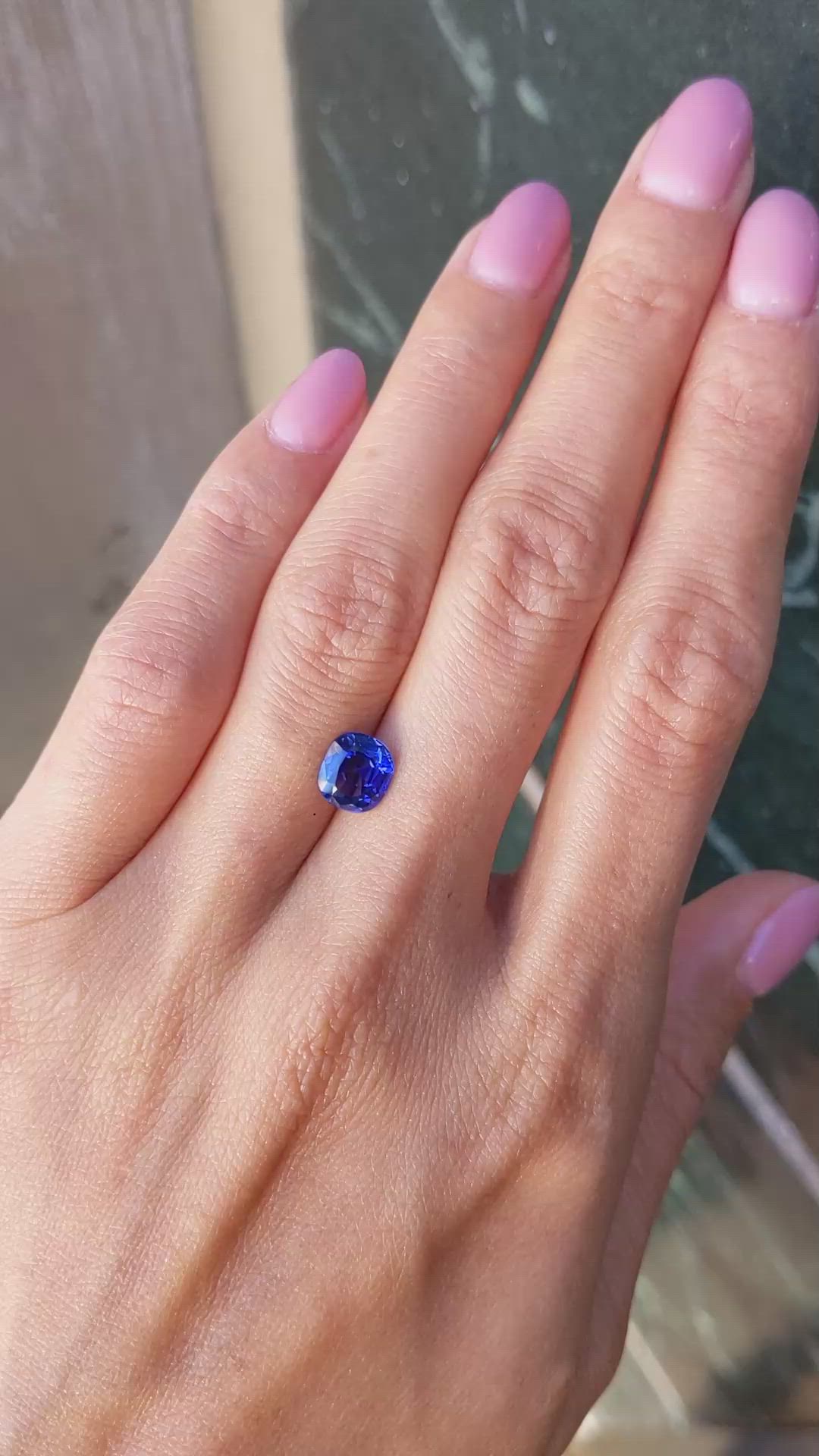 2.07 Ct. Blue Sapphire from Ceylon (Sri Lanka) Size Video