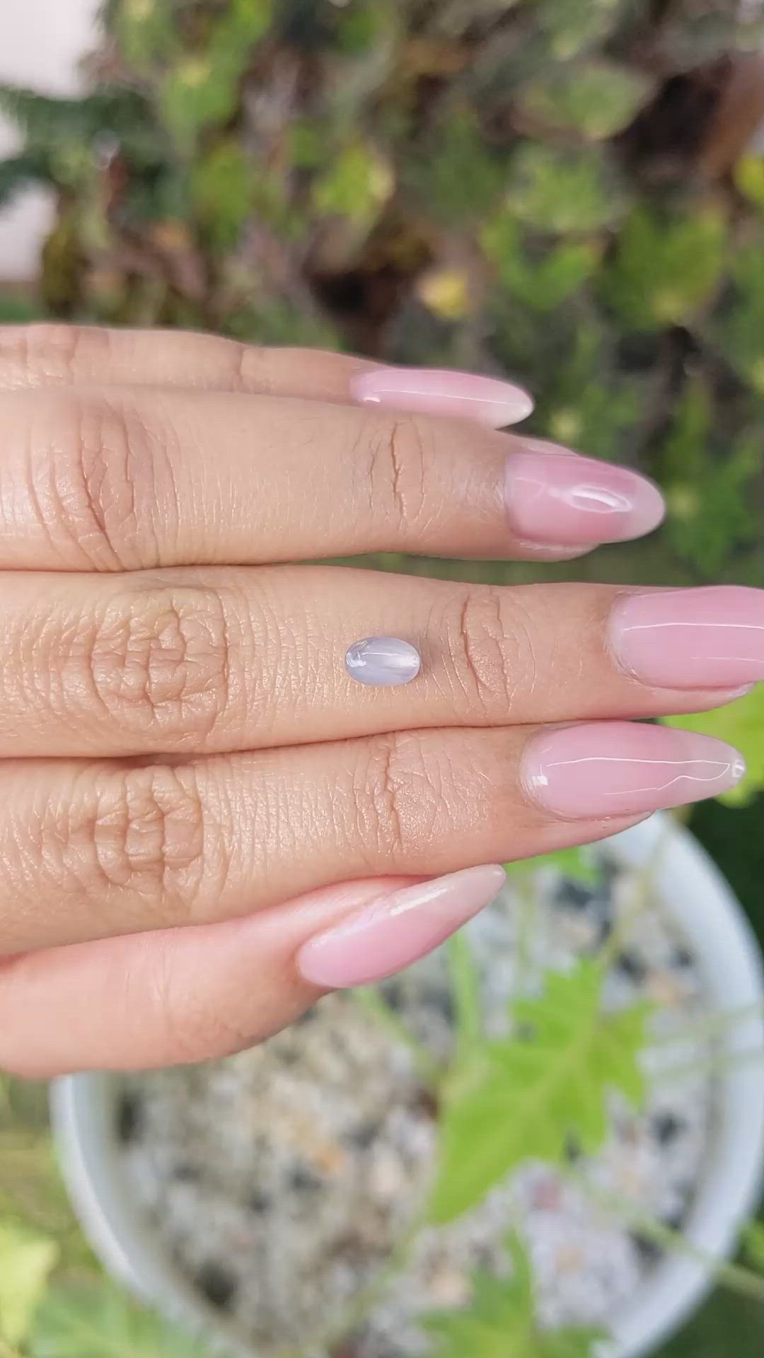 0.78 Ct. Bluish Grey Star Sapphire from Ceylon (Sri Lanka) Size Video