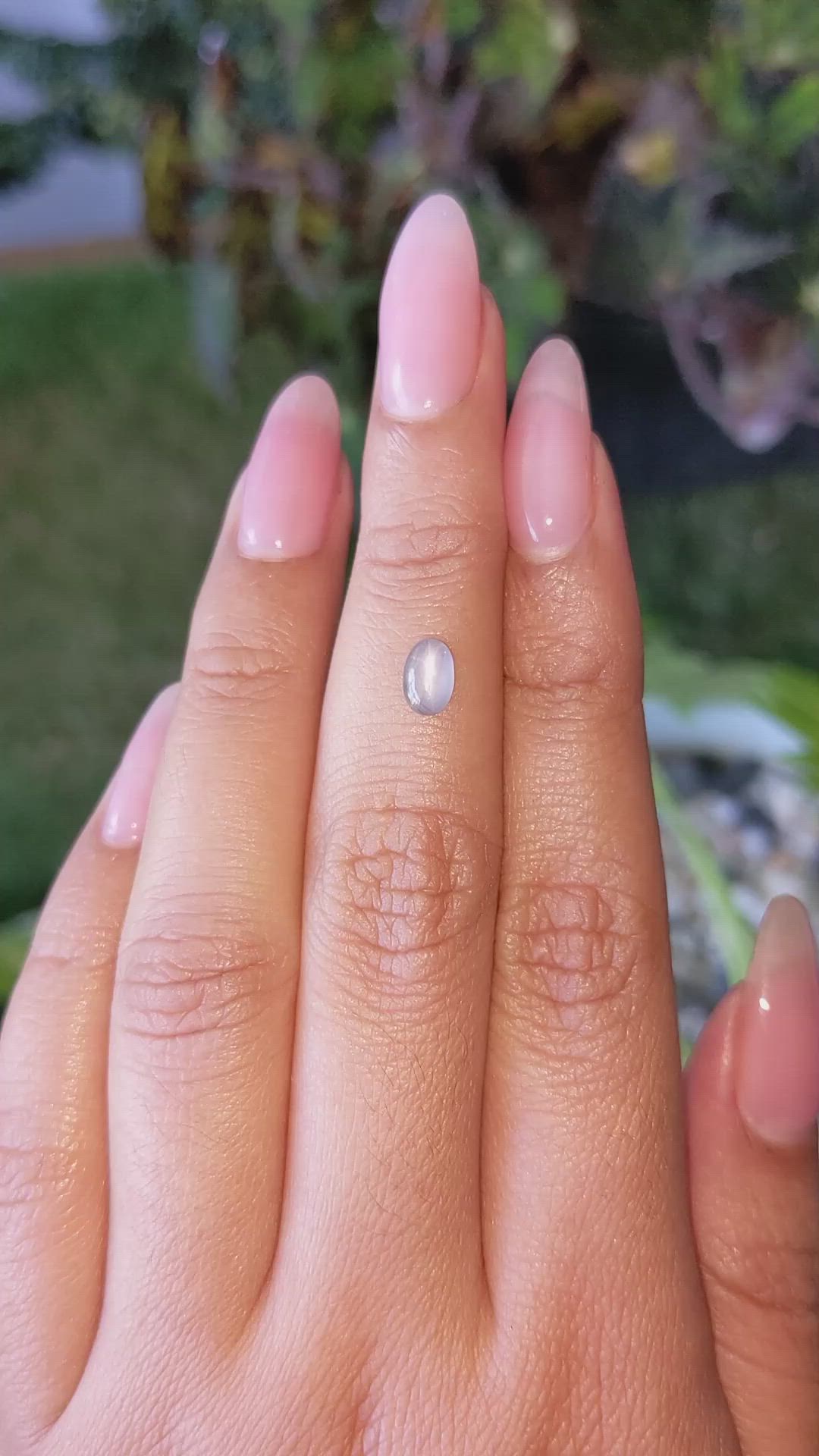 0.78 Ct. Bluish Grey Star Sapphire from Ceylon (Sri Lanka) Size Video