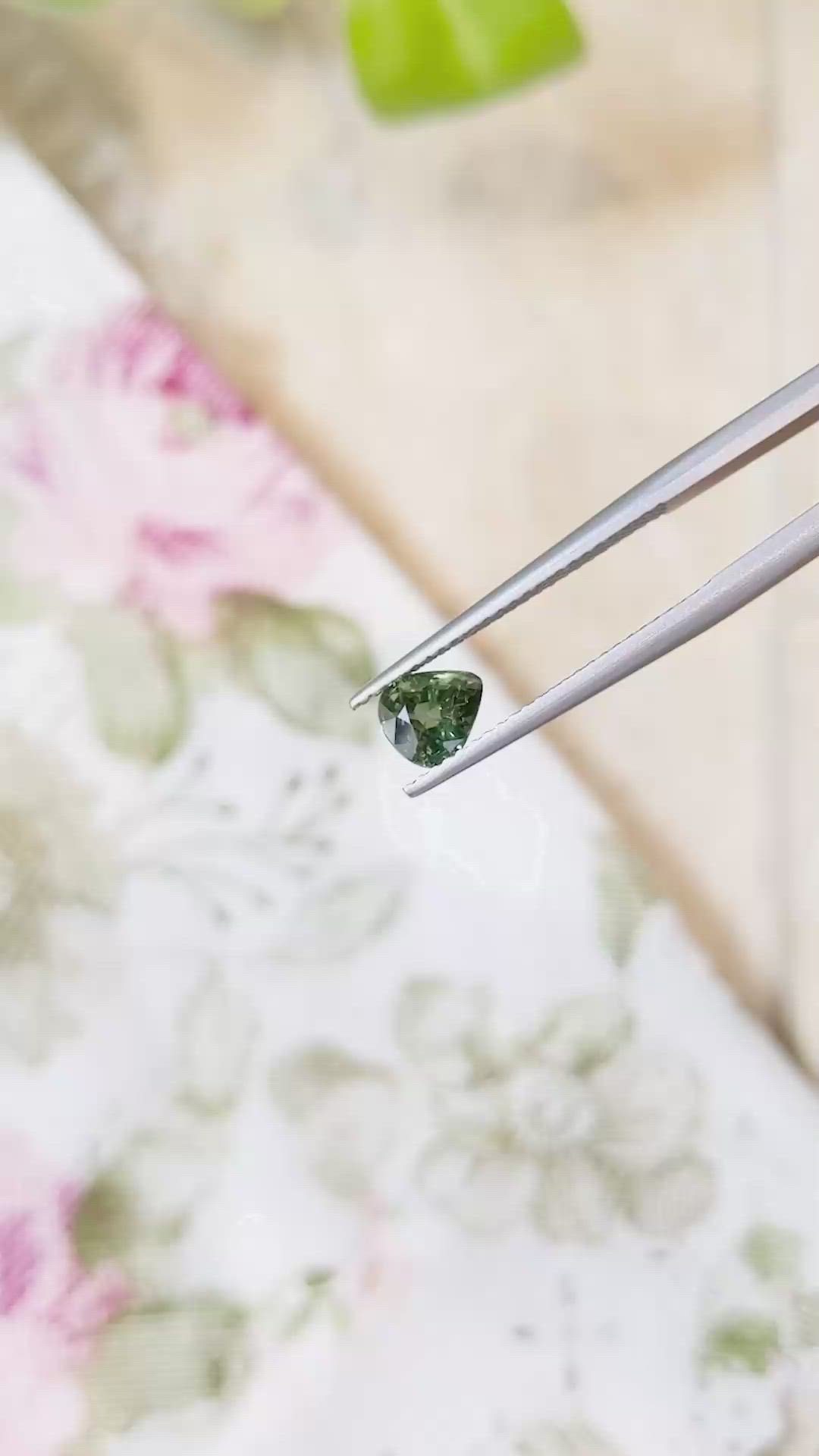 1.00 Ct. Green Sapphire from Madagascar Size Video