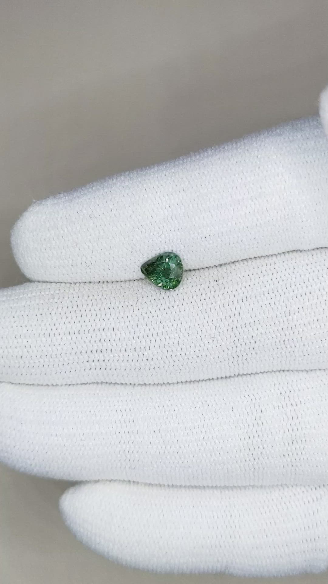 1.00 Ct. Green Sapphire from Madagascar Size Video