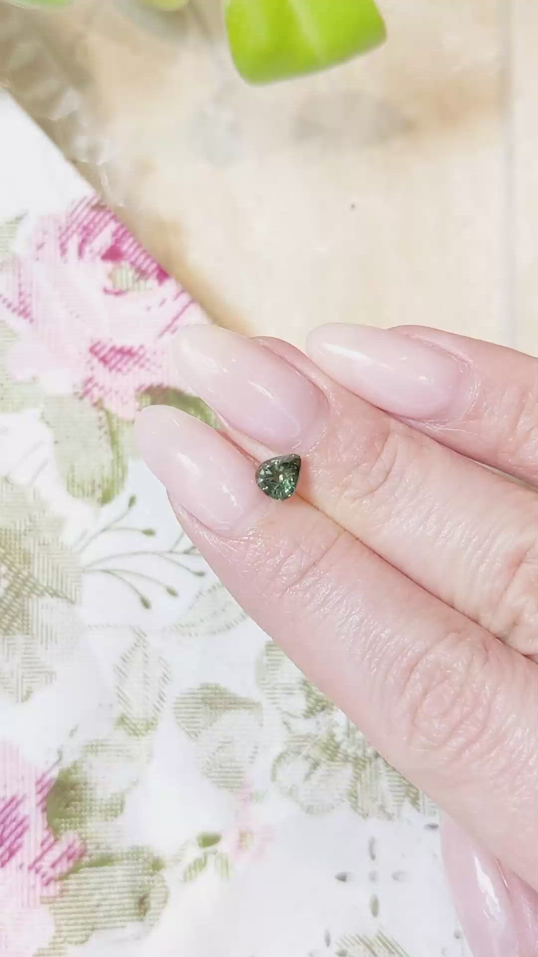 1.00 Ct. Green Sapphire from Madagascar Size Video