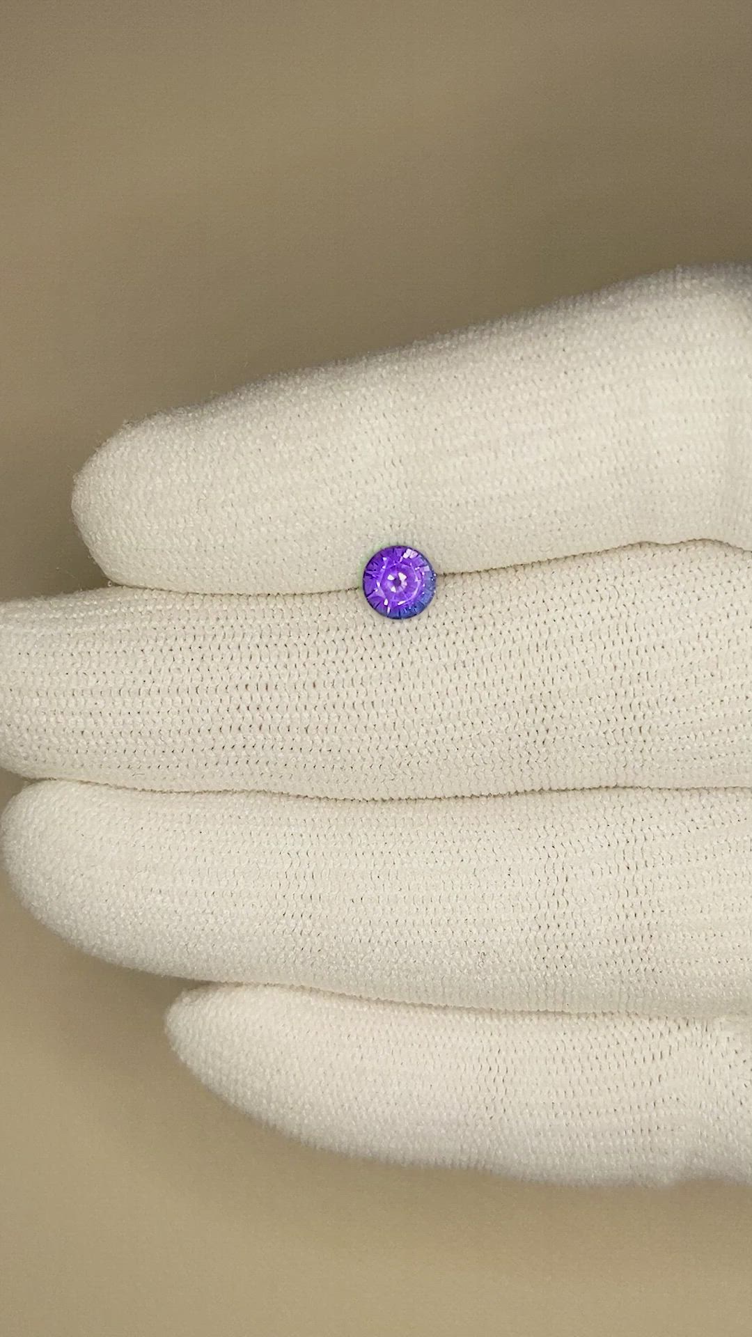 0.76 Ct. Color Change Sapphire from Ceylon (Sri Lanka) Size Video