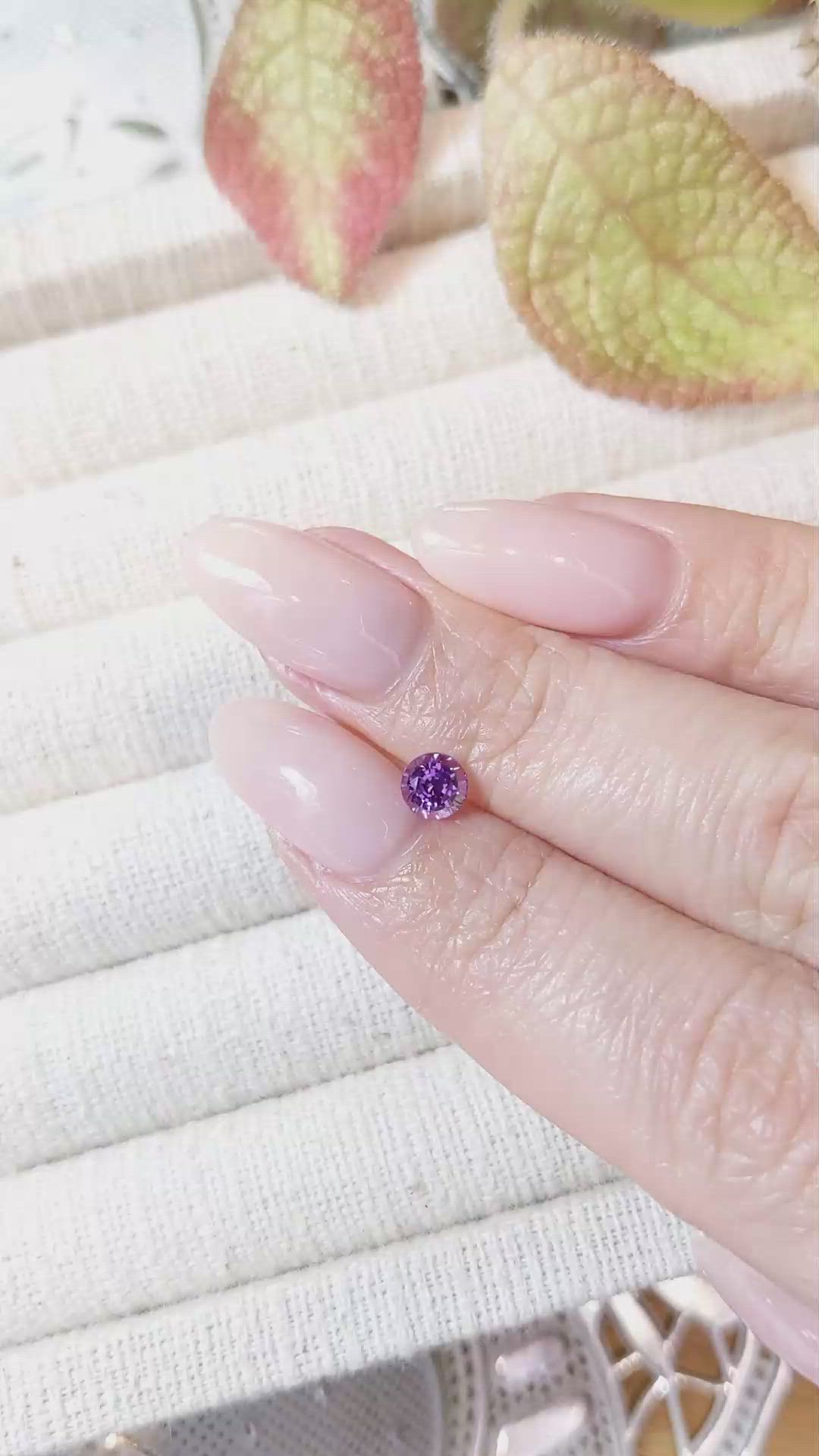 0.72 Ct. Purplish Pink Sapphire from Ceylon (Sri Lanka) Size Video